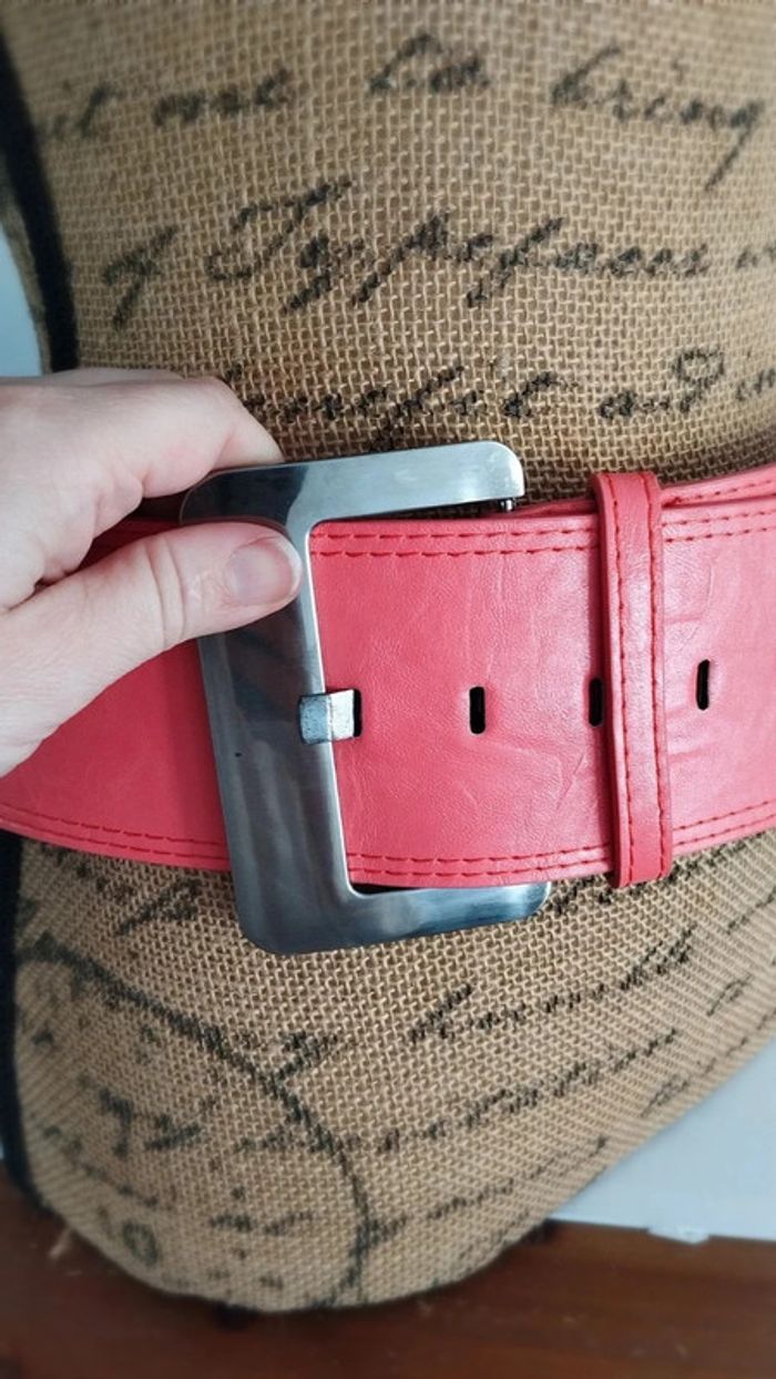 Ceinture rose large grosse boucle 95 cm - photo numéro 8
