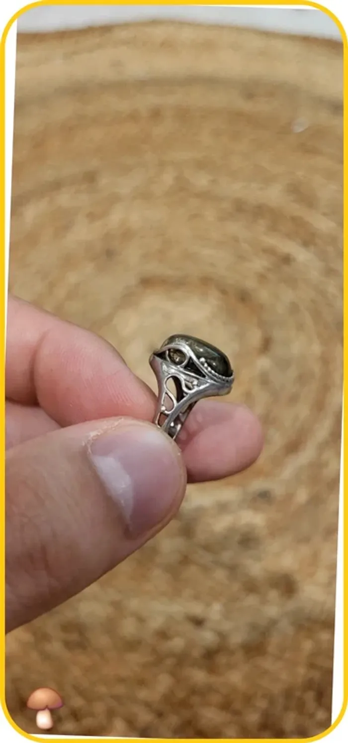 Bague labradorite en argent 925 avec poinçon - Très bon état - photo numéro 6