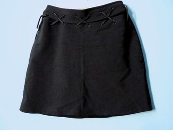 Jupe courte femme Gémo 36 S noire effet ceinture lacée TBE