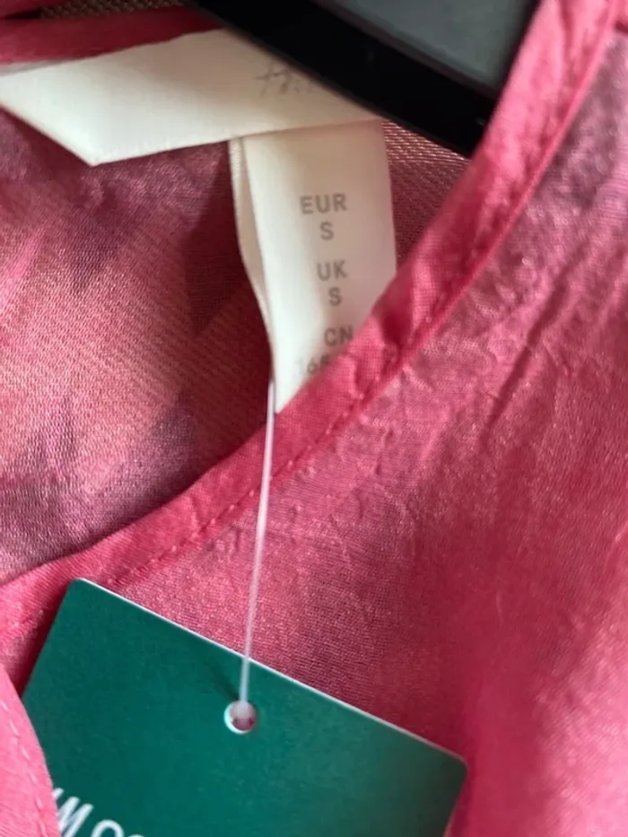 Haut top blouse rose effet froissé taille S H&M Neuf - photo numéro 5