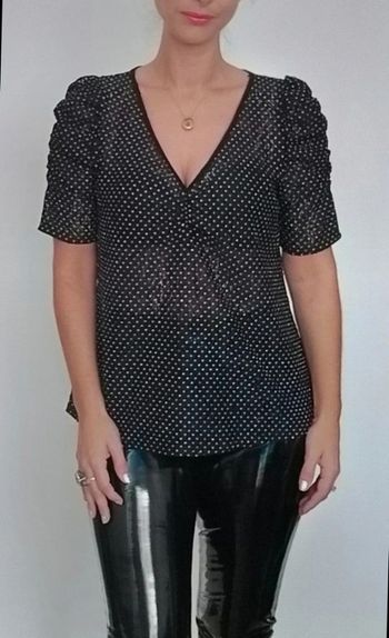 Haut femme chic à pois taille 42