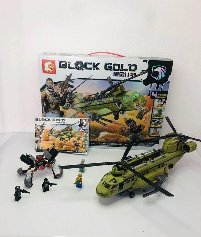 Black gold jeu de construction hélicoptère militaire 506 pièces - photo numéro 2