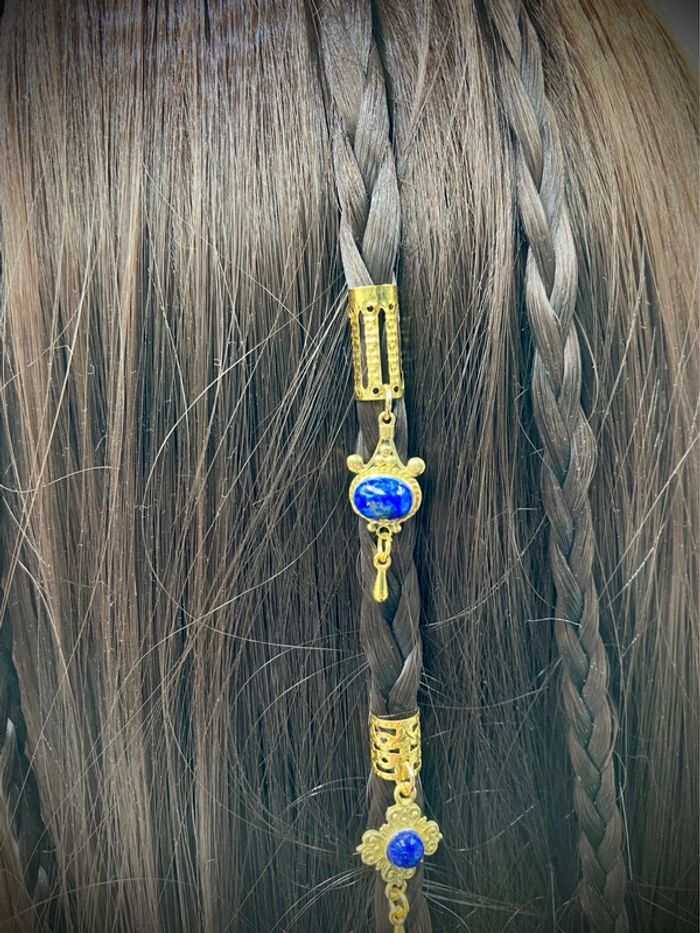 Bijou de cheveux - bague de cheveux - pierre Lapis Lazuli - photo numéro 5
