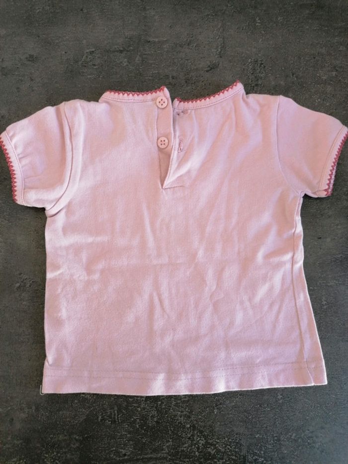 T-shirt rose DPAM 3-6 mois - photo numéro 3