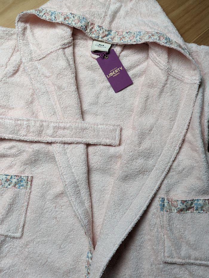 Peignoir Cyrillus en éponge et tissu liberty rose 4 ans - photo numéro 3