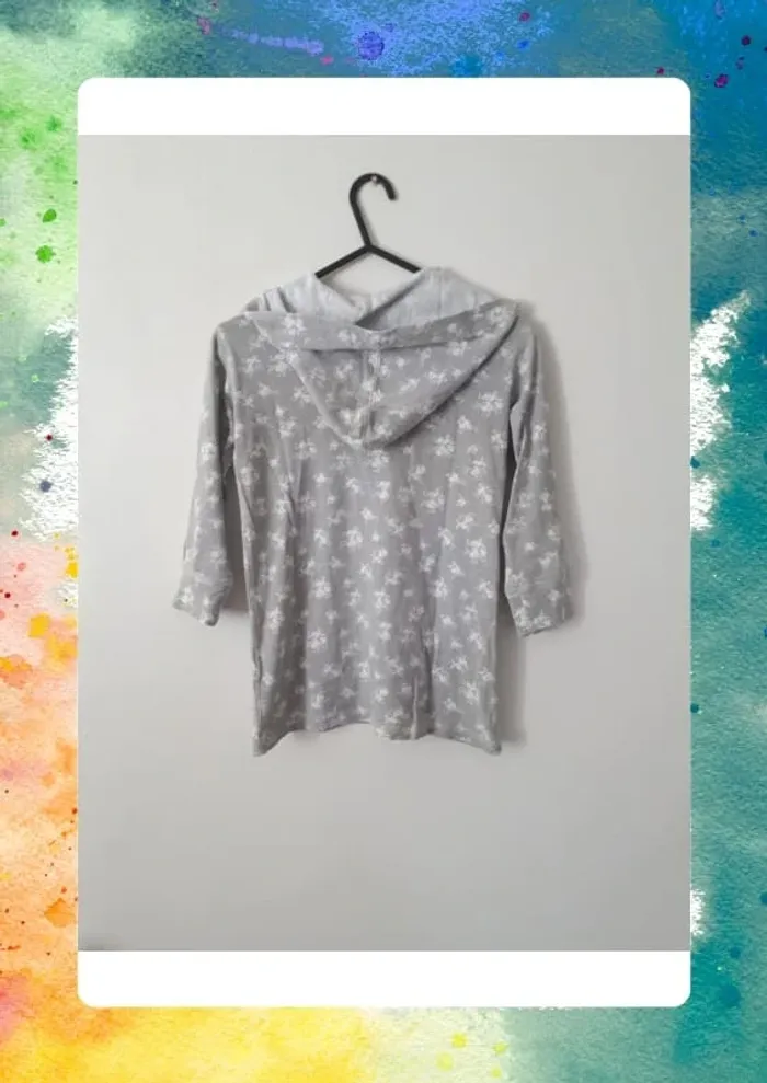 Tshirt manche 3/4 a capuche 11/12 ans - photo numéro 3