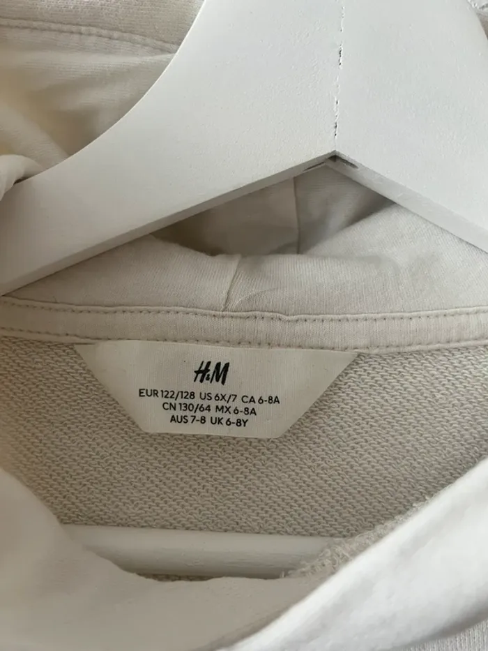 Sweat à capuche Nasa H&M blanc – taille 6-8 ans (122/128 cm) - photo numéro 3