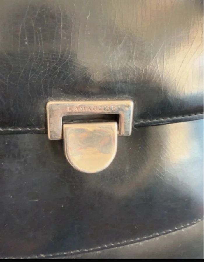 Sac Lamarthe vintage en cuir noir - photo numéro 3