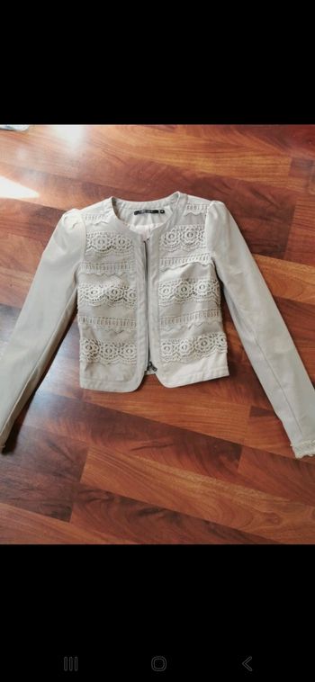 Veste rose pale similicuire