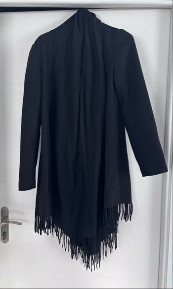 Etam - Veste mi saison à franges noir T38