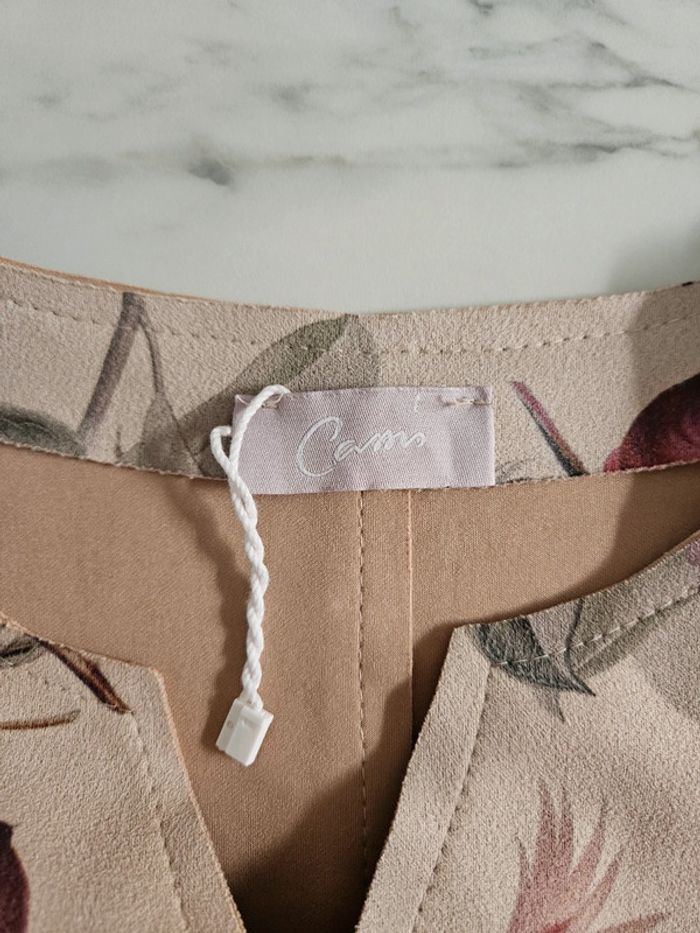Cassis robe fleurie aspect daim taille 38 - photo numéro 6
