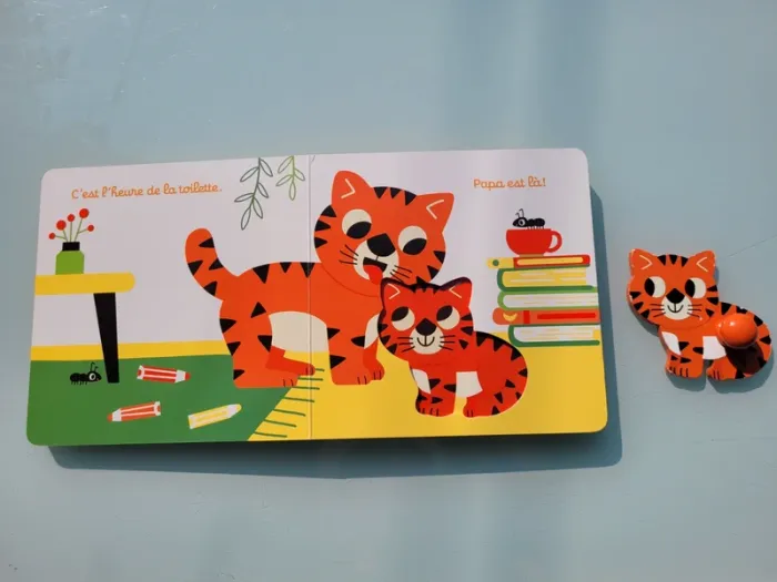 Livre à encastrement avec chat en bois 🐱 Mon petit chat !🐱 Petit Nathan - photo numéro 7