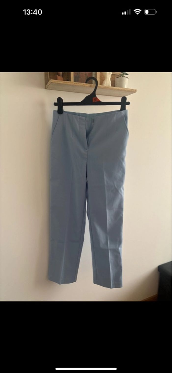 Pantalon droit bleu clair