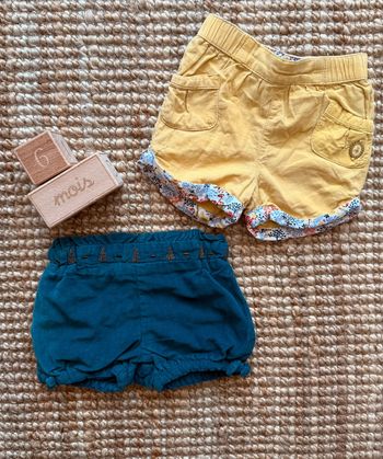 Lot shorts velours côtelé 6mois / 68cm
