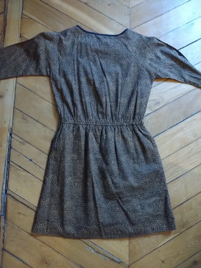 Robe courte Juju S’Amuse Deluxe XS/34 imprimé léopard, cintrée & doublée - photo numéro 5