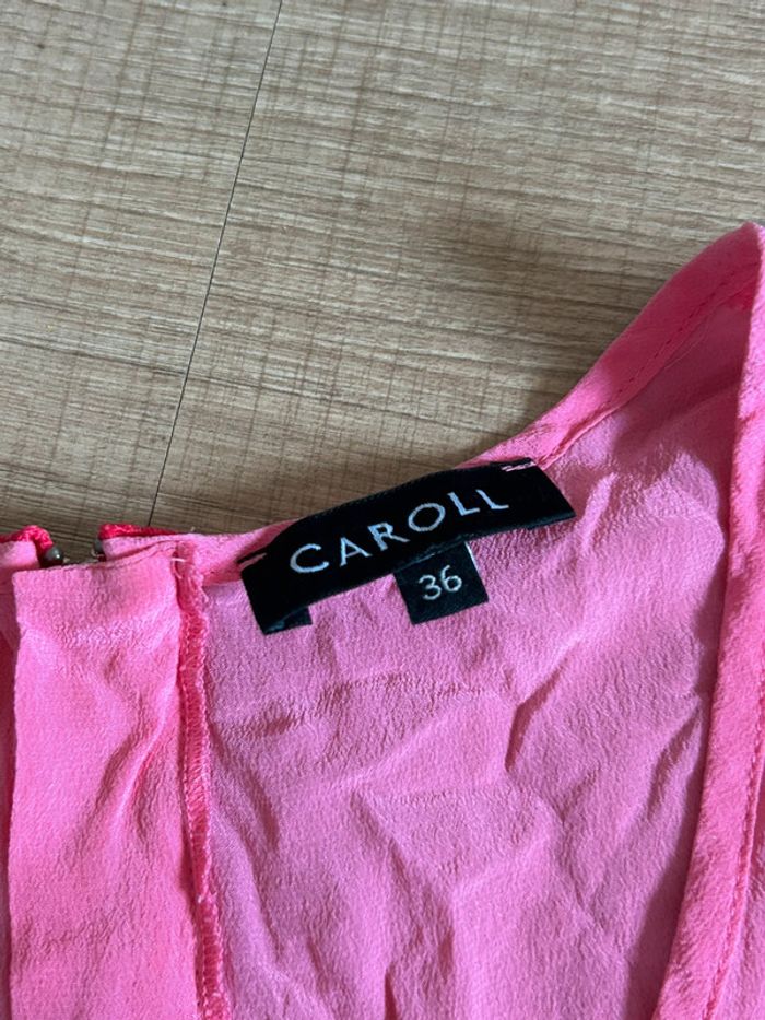 Top rose sans manches Caroll taille 36 jamais porté - photo numéro 14