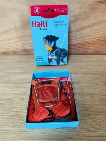 Harnais anti-traction halti train taille S couleur orange