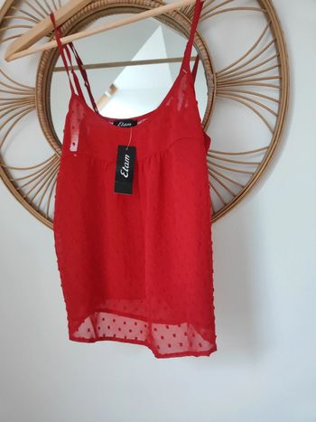 Etam top plumetis rouge