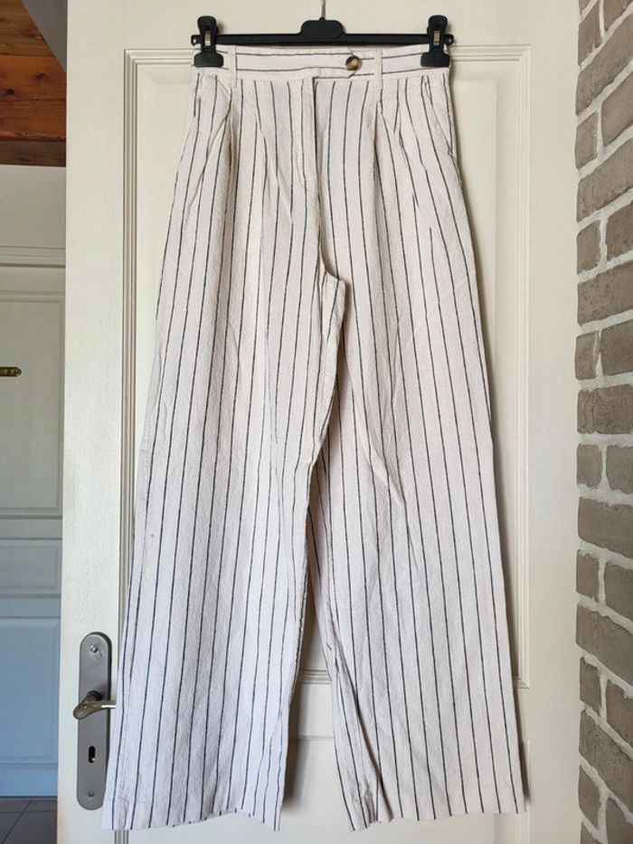 Magnifique ensemble en lin bustier et pantalon large Bershka - Comme neuf - photo numéro 6