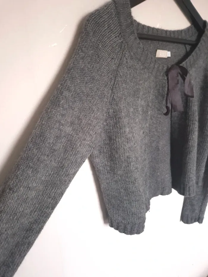 boléro cardigan laine gris jacqueline riu taille s - photo numéro 4
