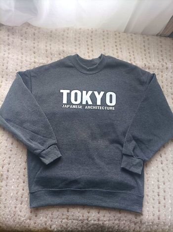 Sweats hoodie Tokyo japanese fashion gris foncé taille M ou S