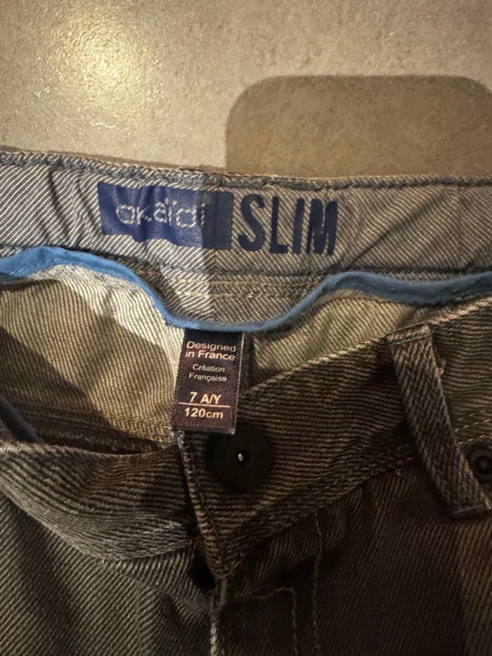 Jean / Pantalon avec poches avec rabats - Okaidi - Slim - Gris - 7 ans - photo numéro 2