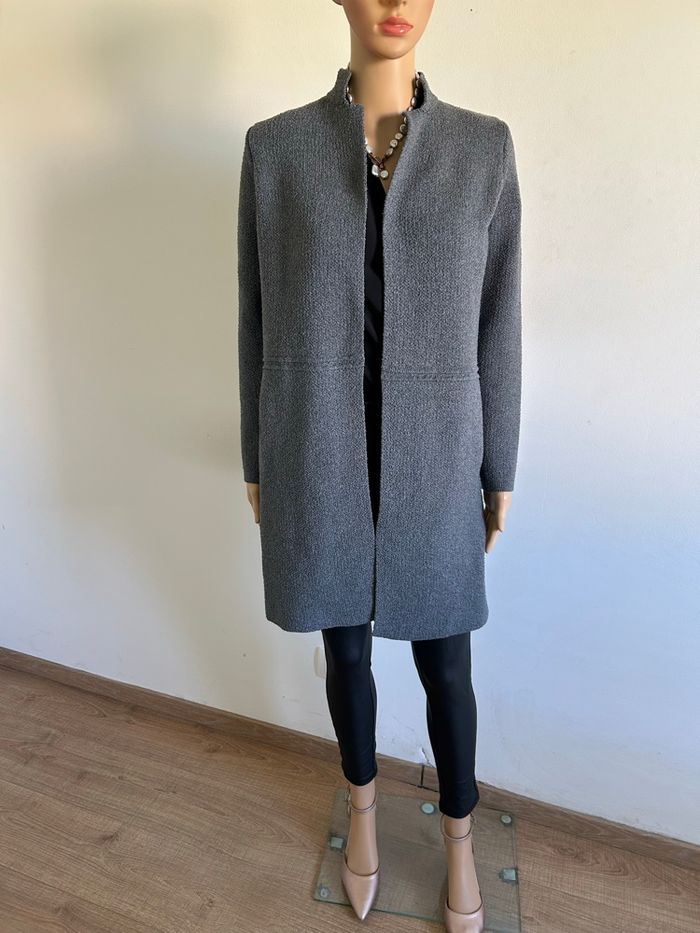 Veste grise mi longue Morgan taille XS TBE - photo numéro 3