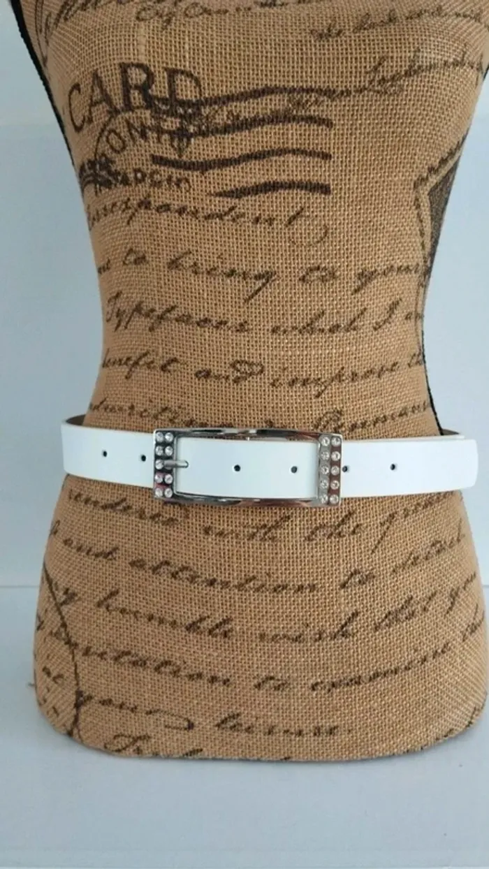 Ceinture blanche argenté 80 cm femme - photo numéro 2