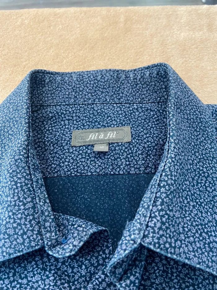 Chemise manches longues motif fleuri homme L - photo numéro 3