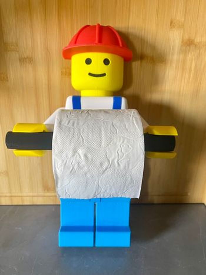 Porte-Papier Toilette Style Lego Travailleur – Déco Fun & Originale Salle de Bain - photo numéro 3