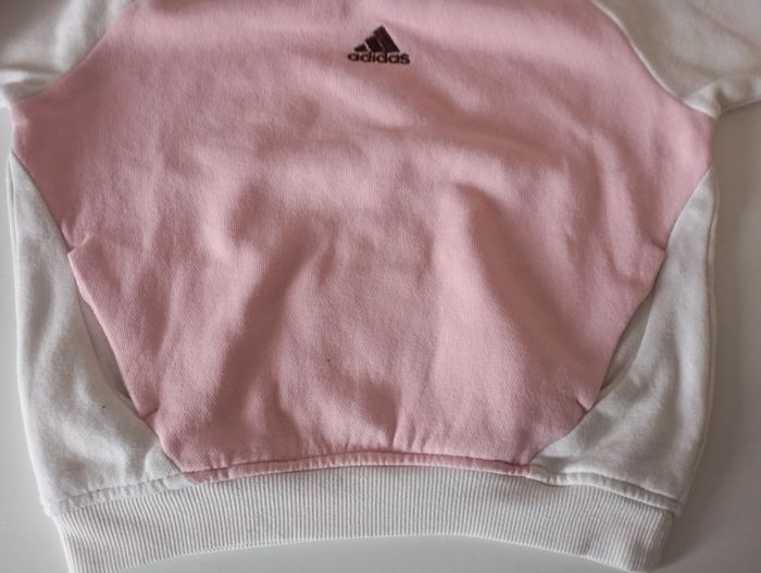 Ensemble survêtement jogging. 2 ans . Adidas. Rose  blanc marron . Coton polyester. Très bon état - photo numéro 6