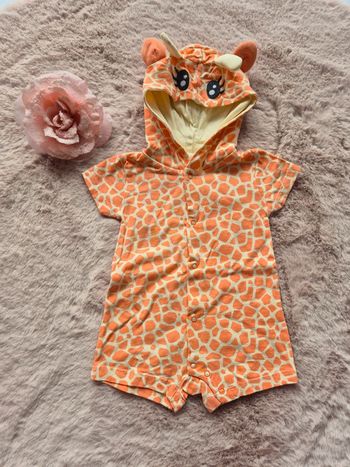 Combinaison orange girafe 3 mois