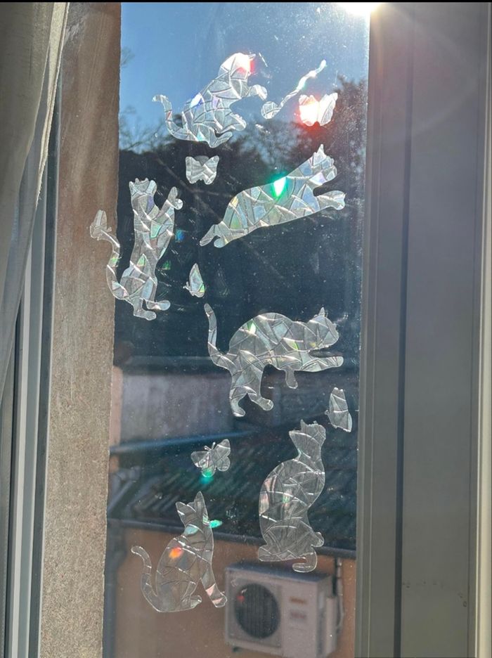 Autocollant Vitre avec Motif de Chat - Accessoire de Maison Coloré et Ludique - photo numéro 2