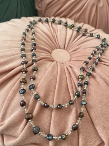 Sautoir pure pierres naturelles multicolore changeantes bohème