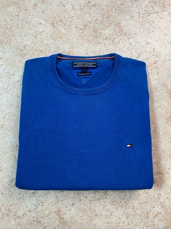 Pull Col Rond Tommy Hilfiger Premium Coton  Bleu Homme Taille S 