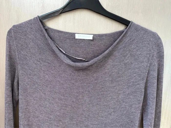 Pull fin Promod marron taille M - photo numéro 3