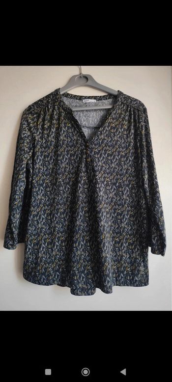 Blouse noire à motifs imprimés taille M Gémo