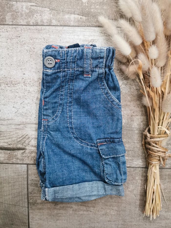 🌺Joli short jean cargo vintage 6mois bleu - photo numéro 9