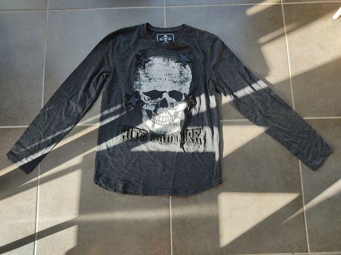 Tshirt manches longues tête de mort 14 ans - photo numéro 2
