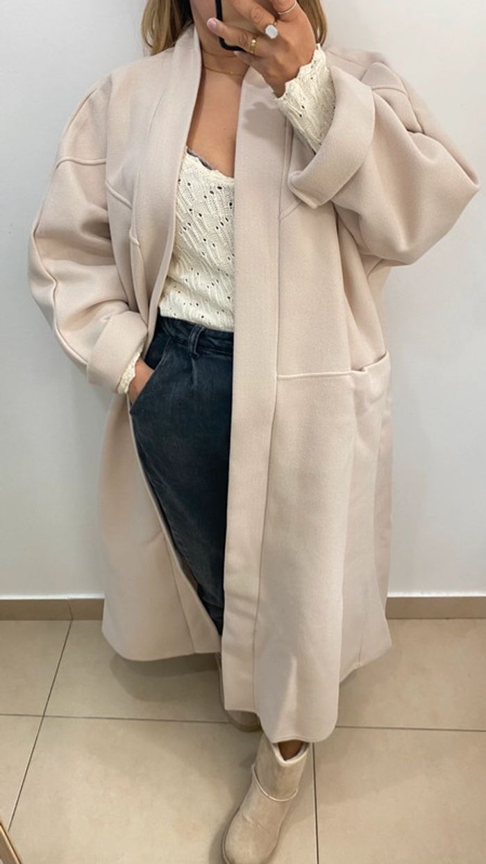 Superbe Manteau Long Beige  Taille Unique - photo numéro 7