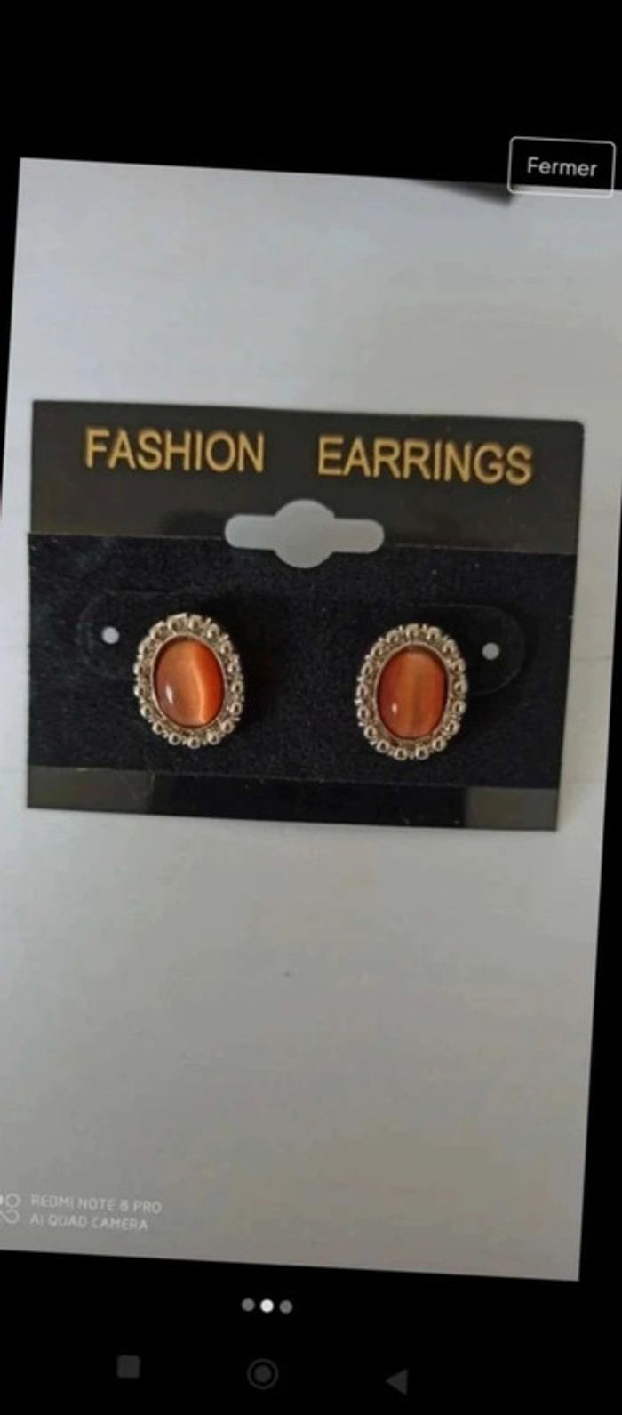 Boucles d'oreilles orange  argenté