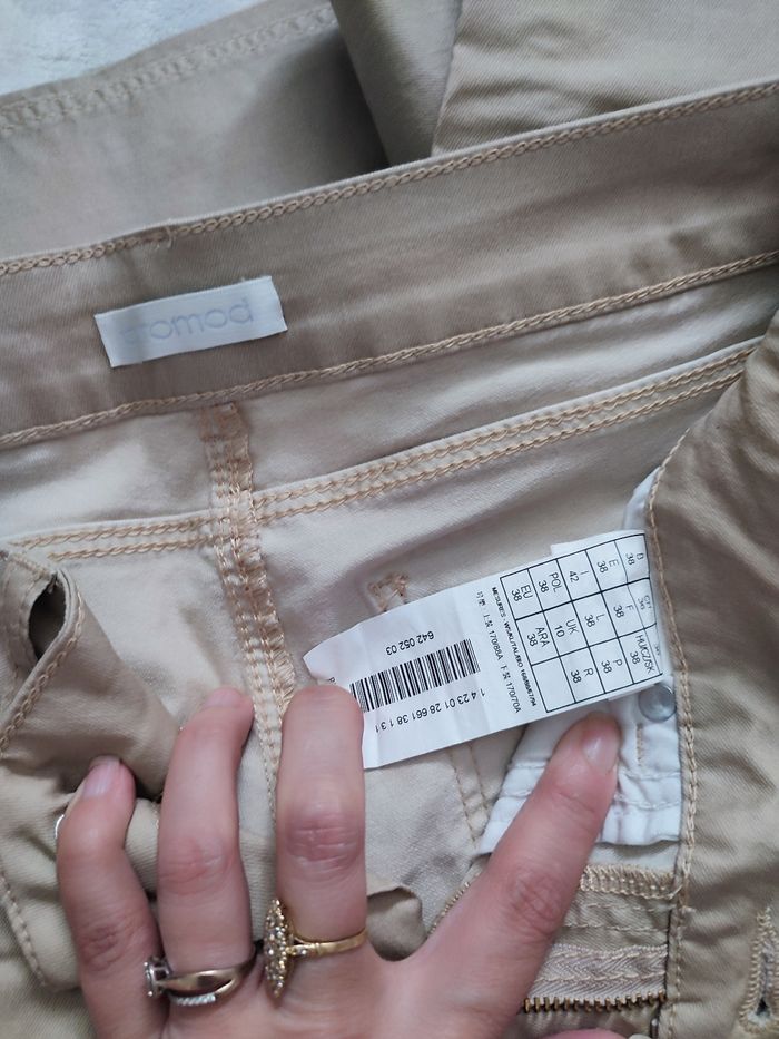 Pantalon enduit beige taille 38 Promod - photo numéro 2