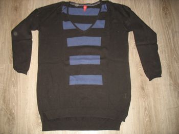 PULL LONG NOIR ET BLEU "MISS CAPTAIN" - TAILLE 2 - n°04