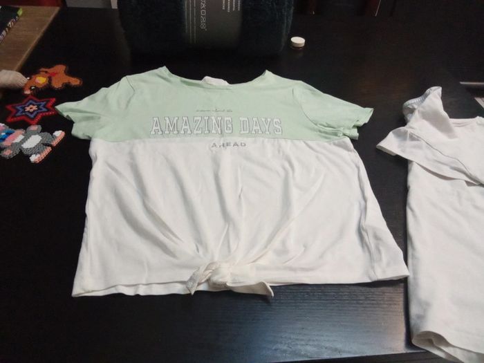 Lot t-shirt blanc 10 ans yeah babe crop top - photo numéro 4