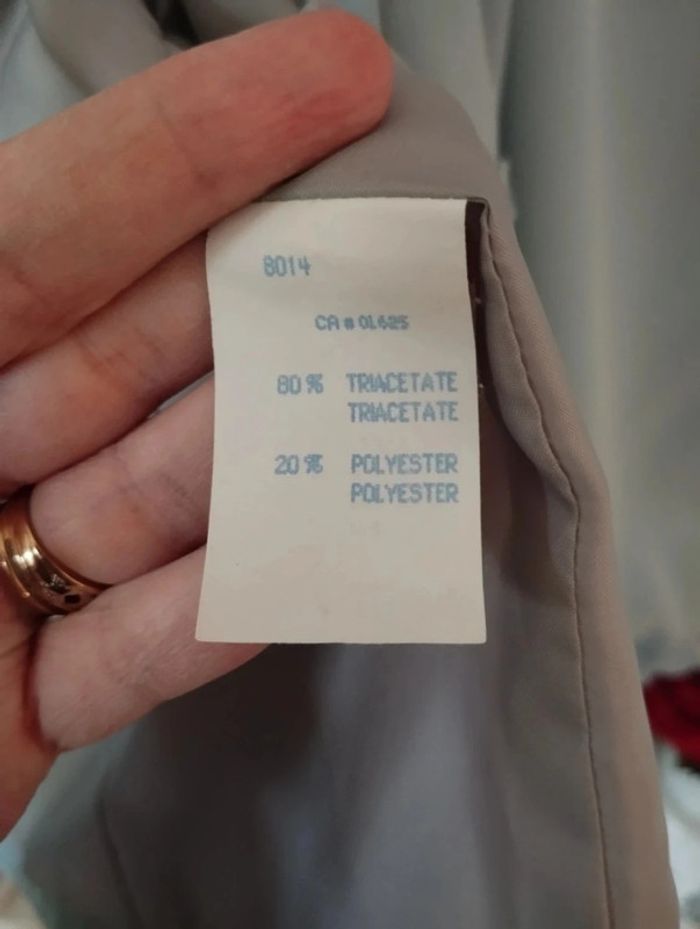 🌹 Ensemble Veste & Top Bleu Pastel Strass & Satin Gérard Pasquier T46/48 Un Petit Défaut🌹 - photo numéro 13