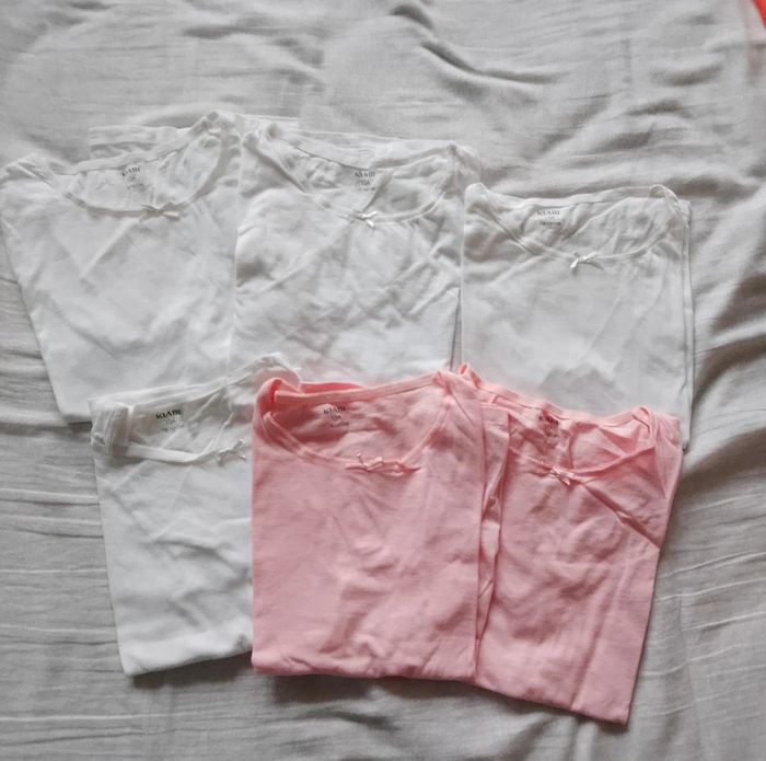 Lot de 6 maillots de corps à manches courtes Fille 10 ans