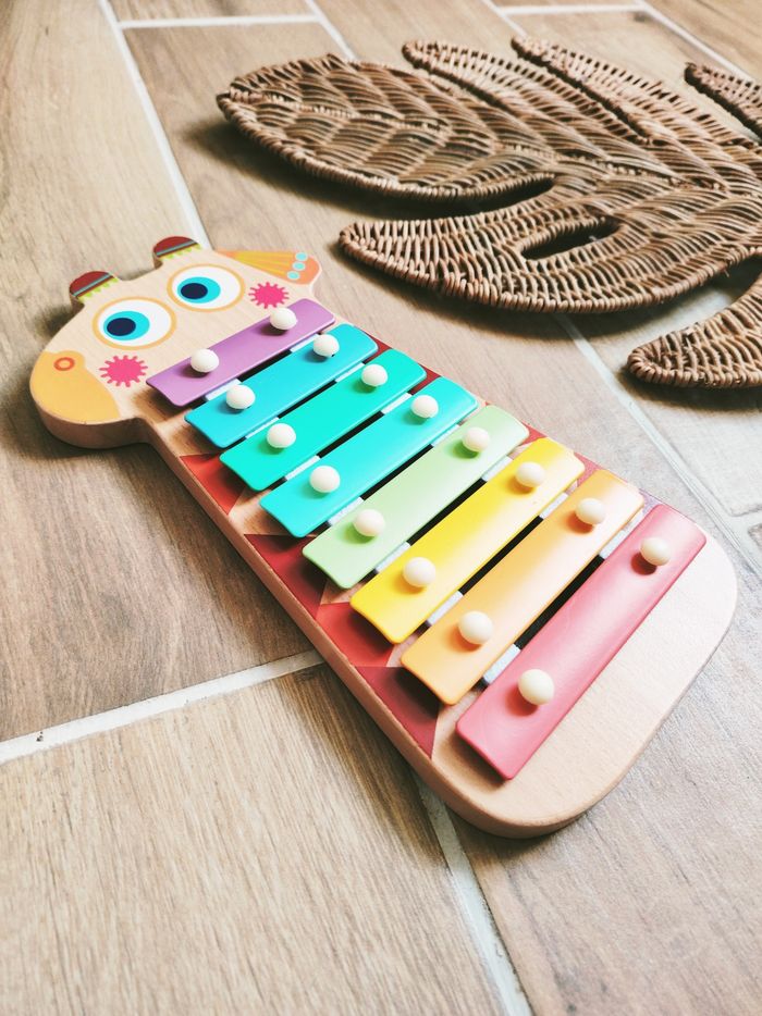 🎶Instrument de musique Xylophone rigolo arc en ciel en bois - photo numéro 2