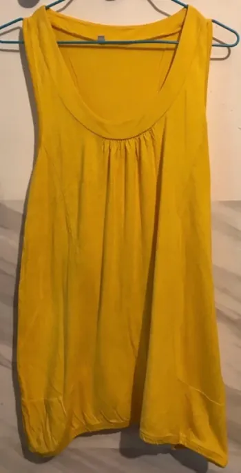 Haut débardeur tunique femme jaune taille 38