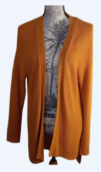 Gilet long mi saison petite maille moutarde Jennifer taille M