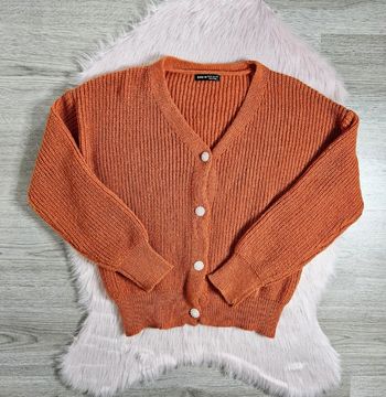 Gilet cardigan en maille orange brulé T.XS Shein